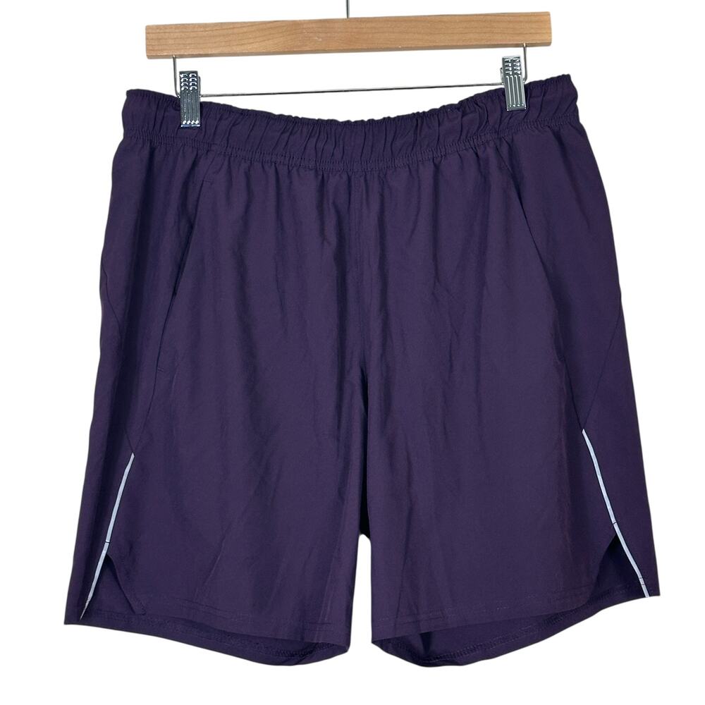 Motion Shorts Mens M Purple Polyester Drawstring Athleisure Gym Workout